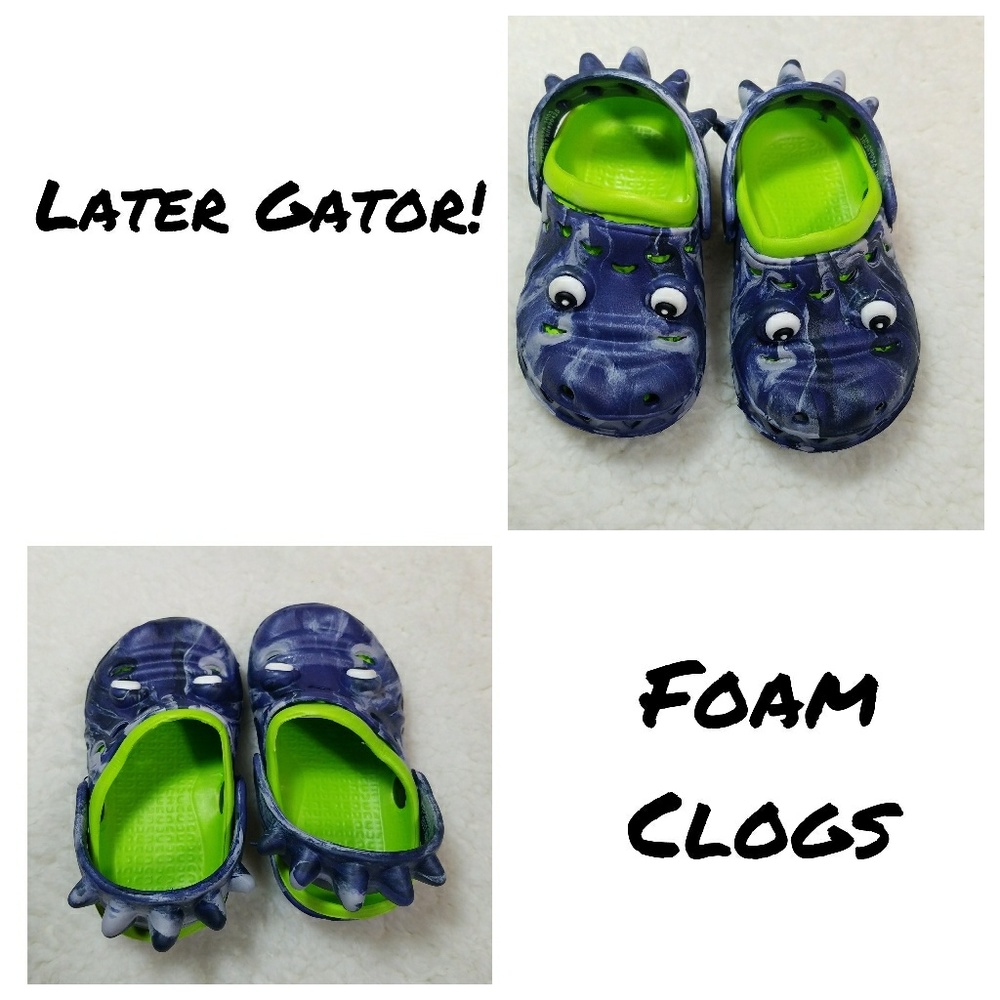 Alligator foam clogs blue/green